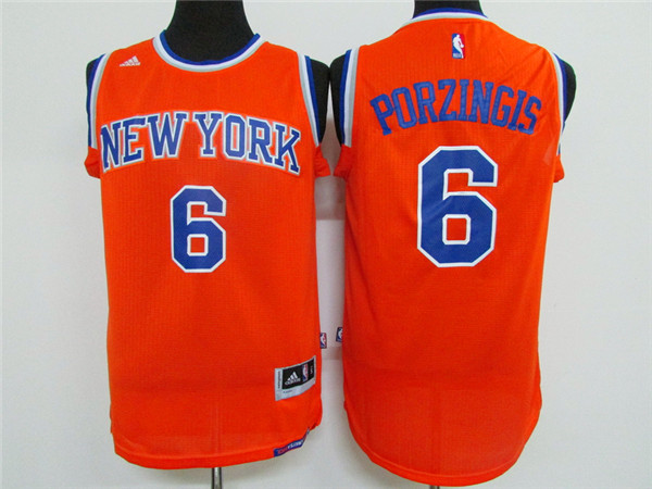 Adidas New York Knicks Youth #6 Porzingis orange NBA jerseys->->Youth Jersey